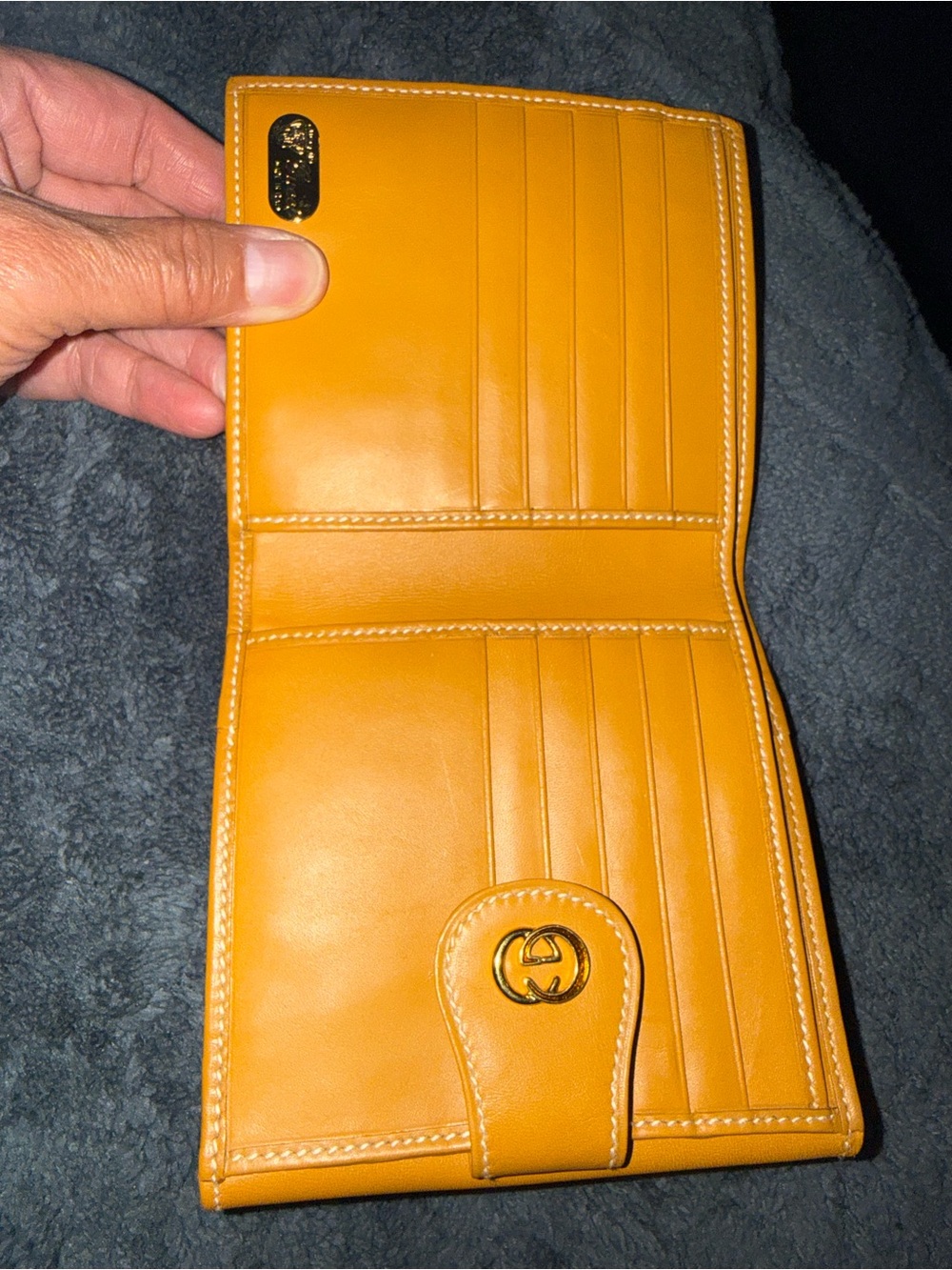 Gucci Canvas and Tan Leather Wallet with Gold Logo Hardware - Picture 10 of 10